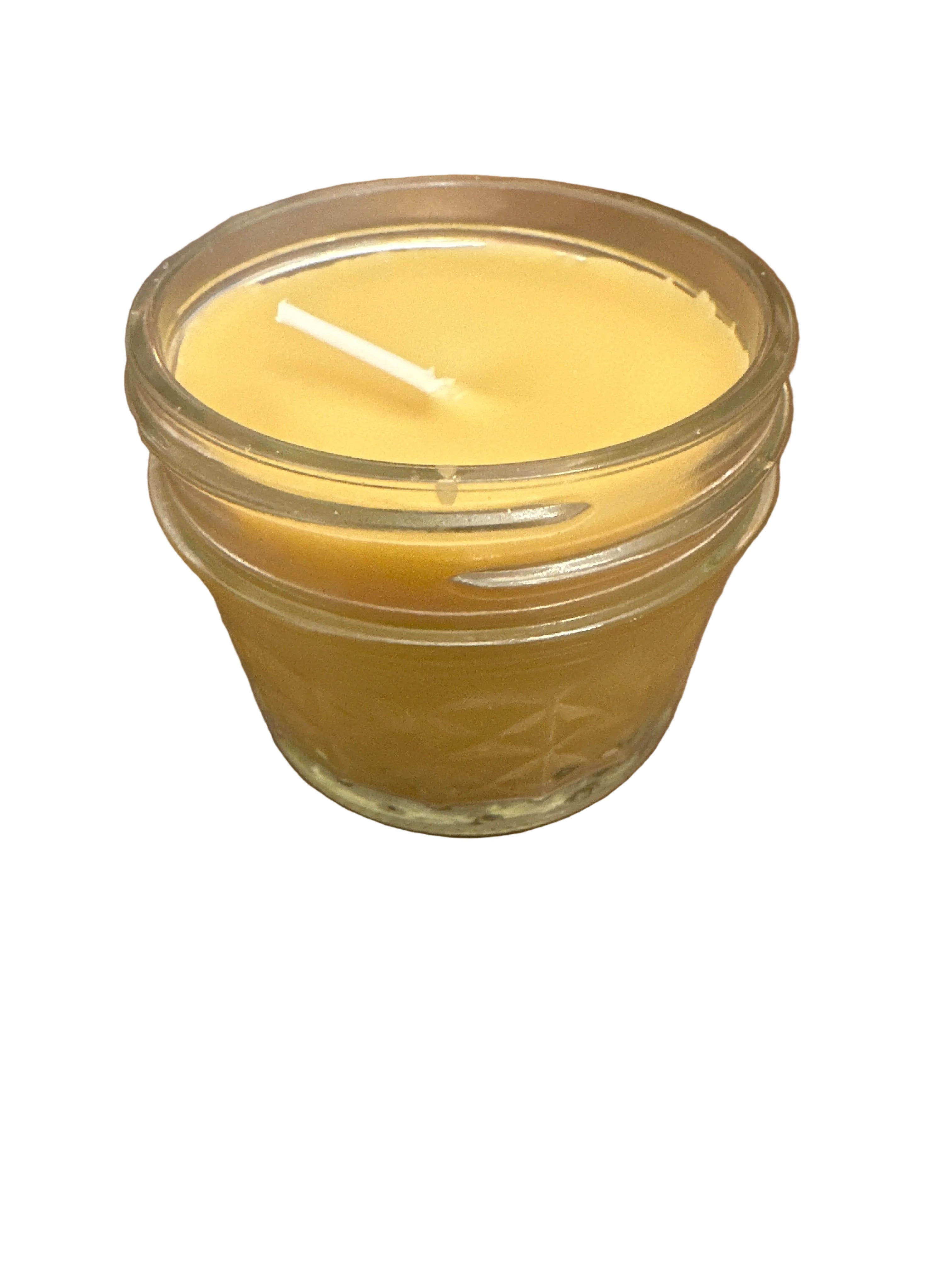 Hand-Poured 100% Beeswax Candle  4 oz.– Reusable Glass Jar