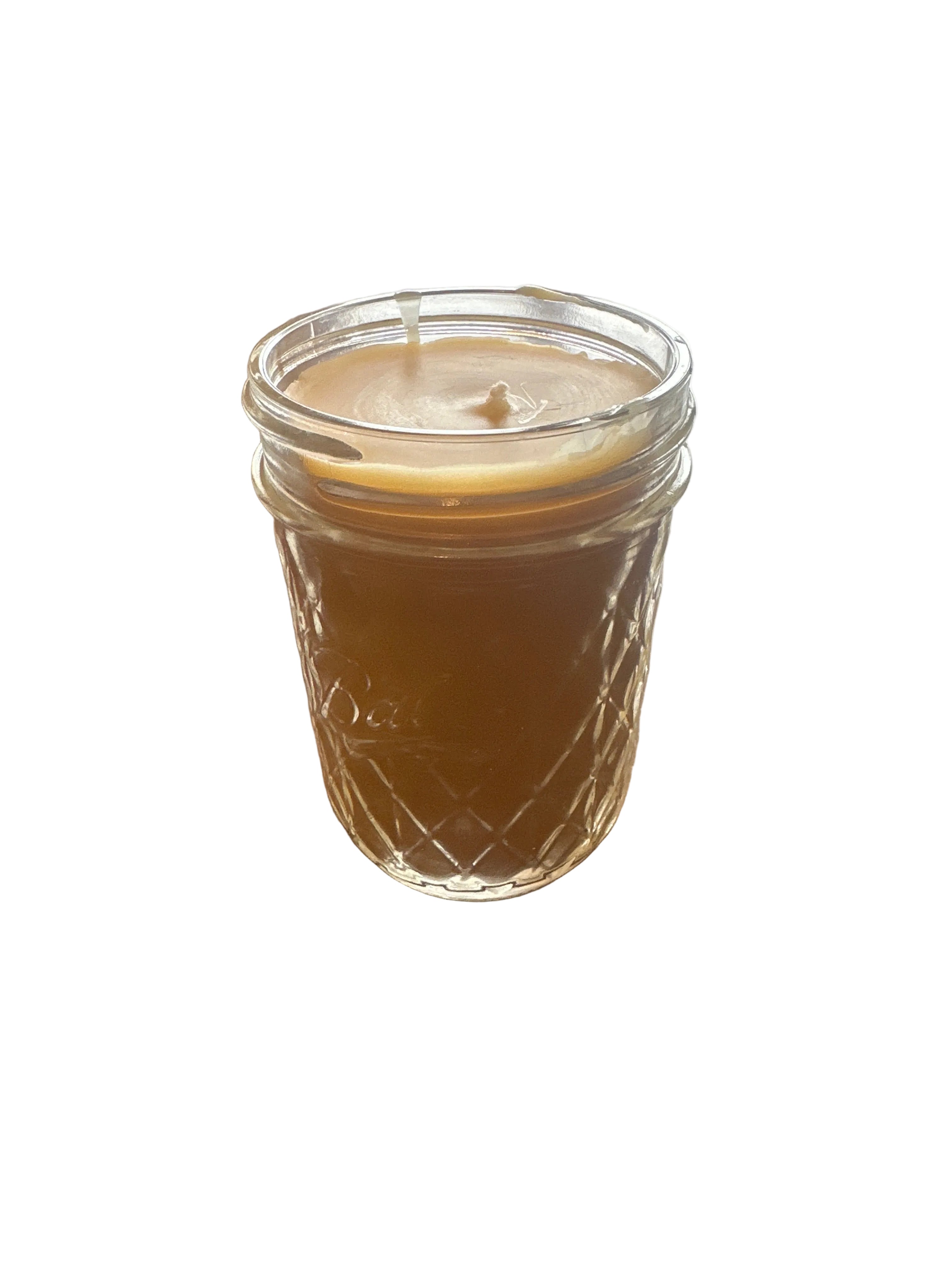 Hand-Poured 100% Beeswax Candle  8 oz.– Reusable Glass Jar